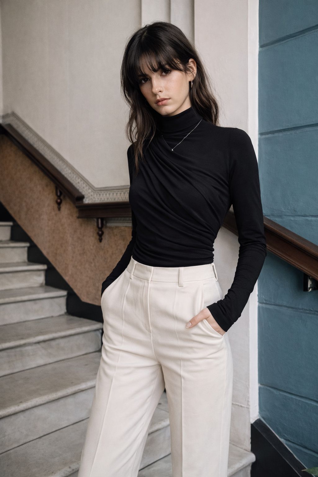 • Luna Draped High-Neck Top